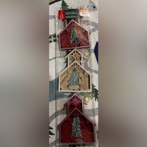 Winter Wonder Lane Country Christmas Manger Scene Decorative Ornaments -Set of 3